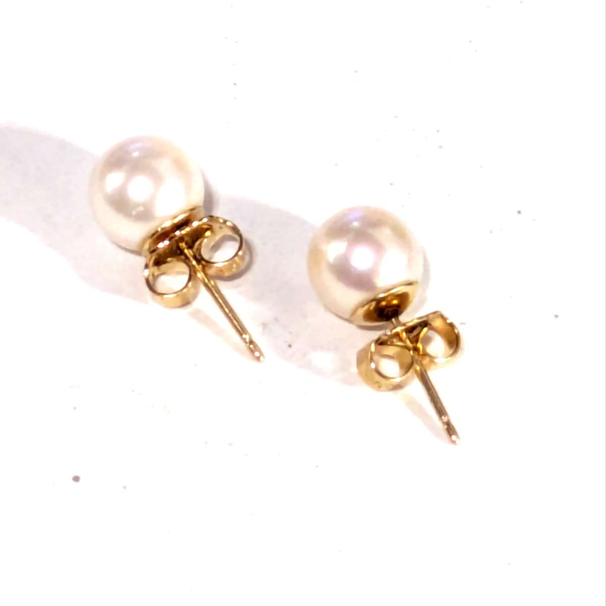 14k Gold Cultured Pearl Stud Earrings