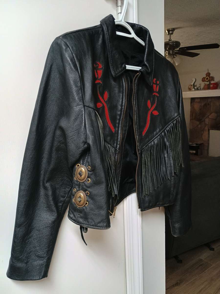 Vintage Leather Moto Jacket  genuine heavy leather