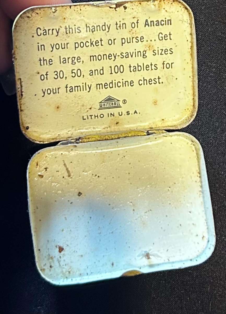 anacin metal container empty