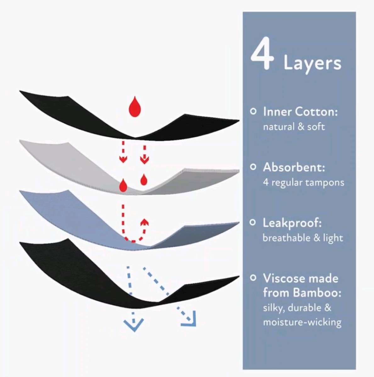 10 pairs Goat Union hirise overnight period briefs black 2XL