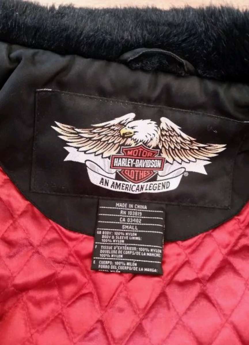 Harley Davidson Jacket Faux Fur Collar Size S