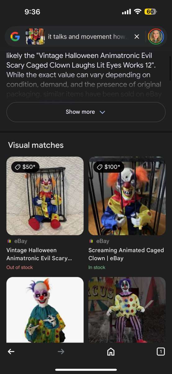 vintage Caged scary evil clown