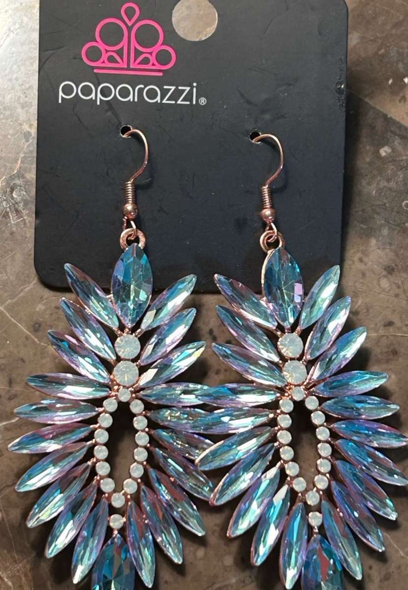 blue wing earrings