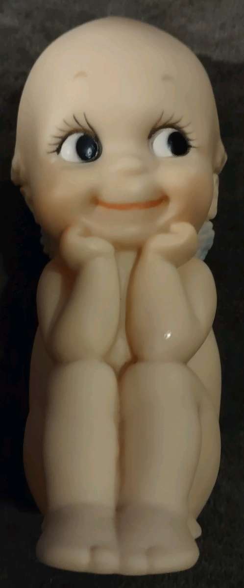 THINKER KEWPIE SQUEAKY DOLL  CAMEO  VINTAGE ROSE ONEILL