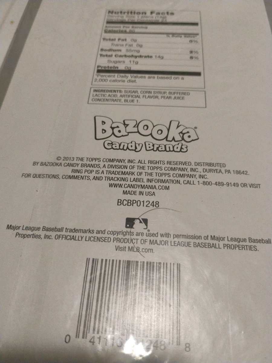 Yankees Ring Pop 2405 OZ 14g Pops NervWT 12 OZ