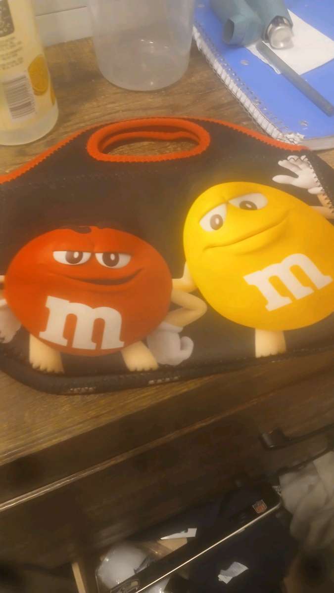 m and m tote bag