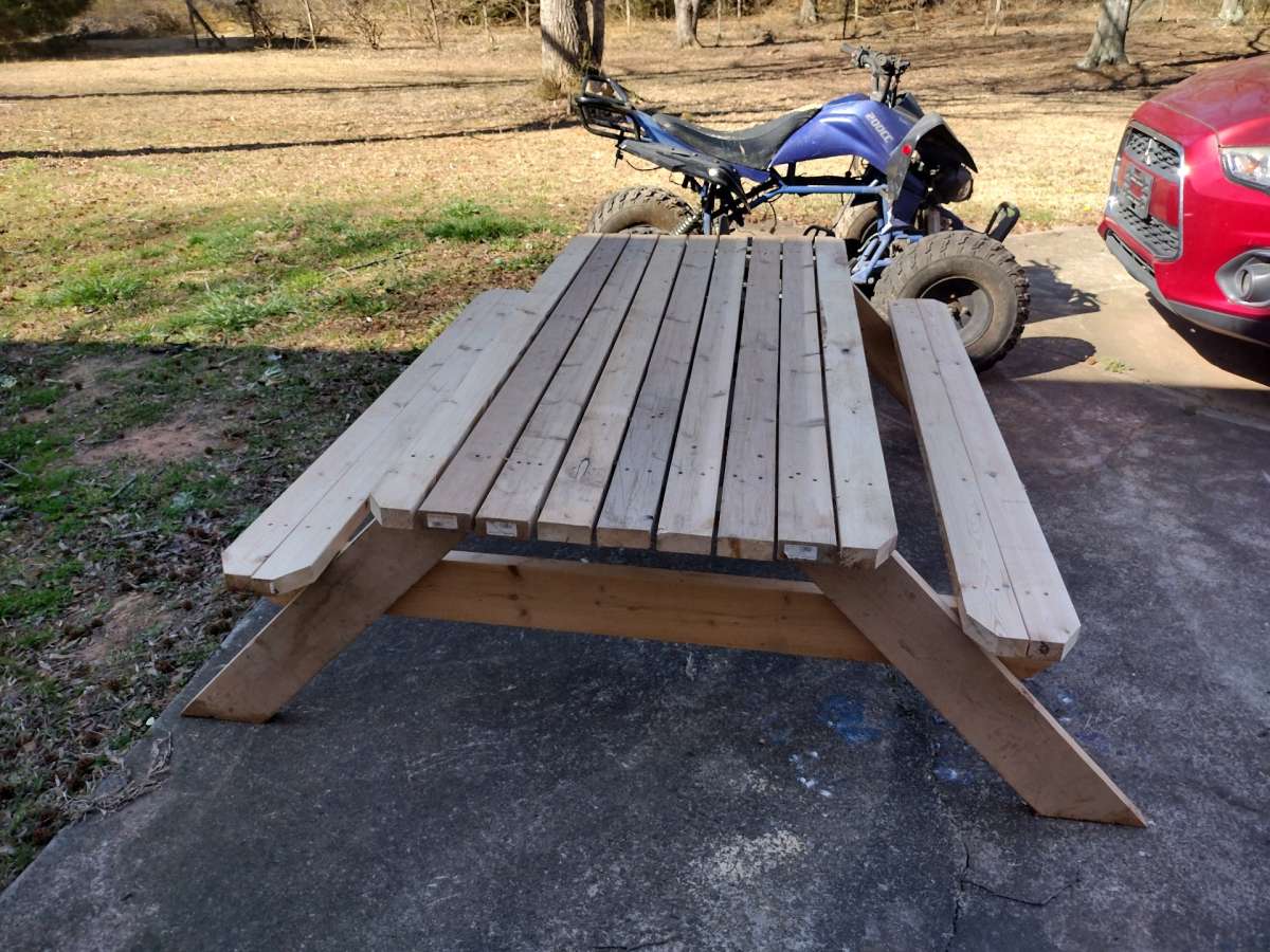 hand built Kids and adult sized picnic tables