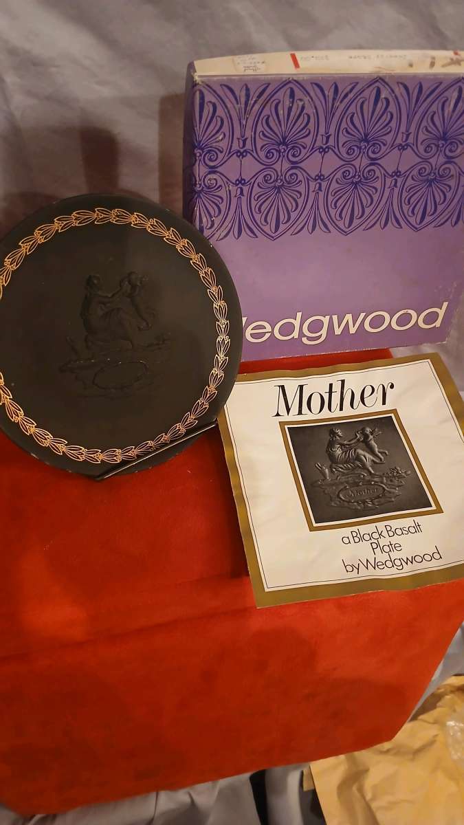 Mother a Black Basalt Plate by Wedgewood