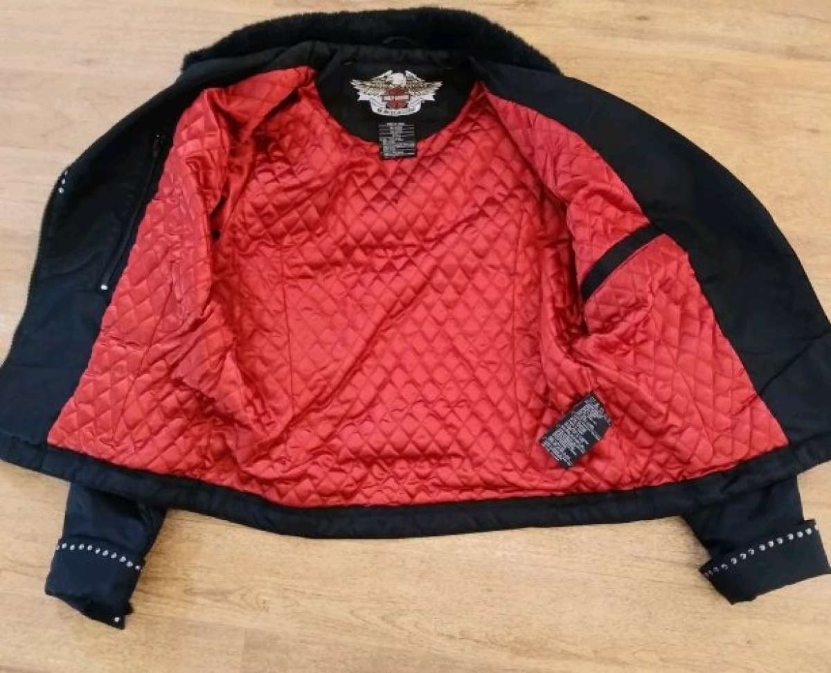 Harley Davidson Jacket Faux Fur Collar Size S