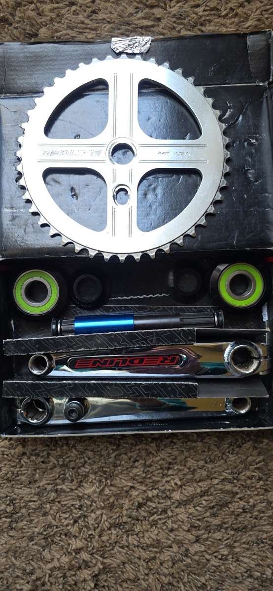 redline complete bmx crank 175 single pinch bolt arms