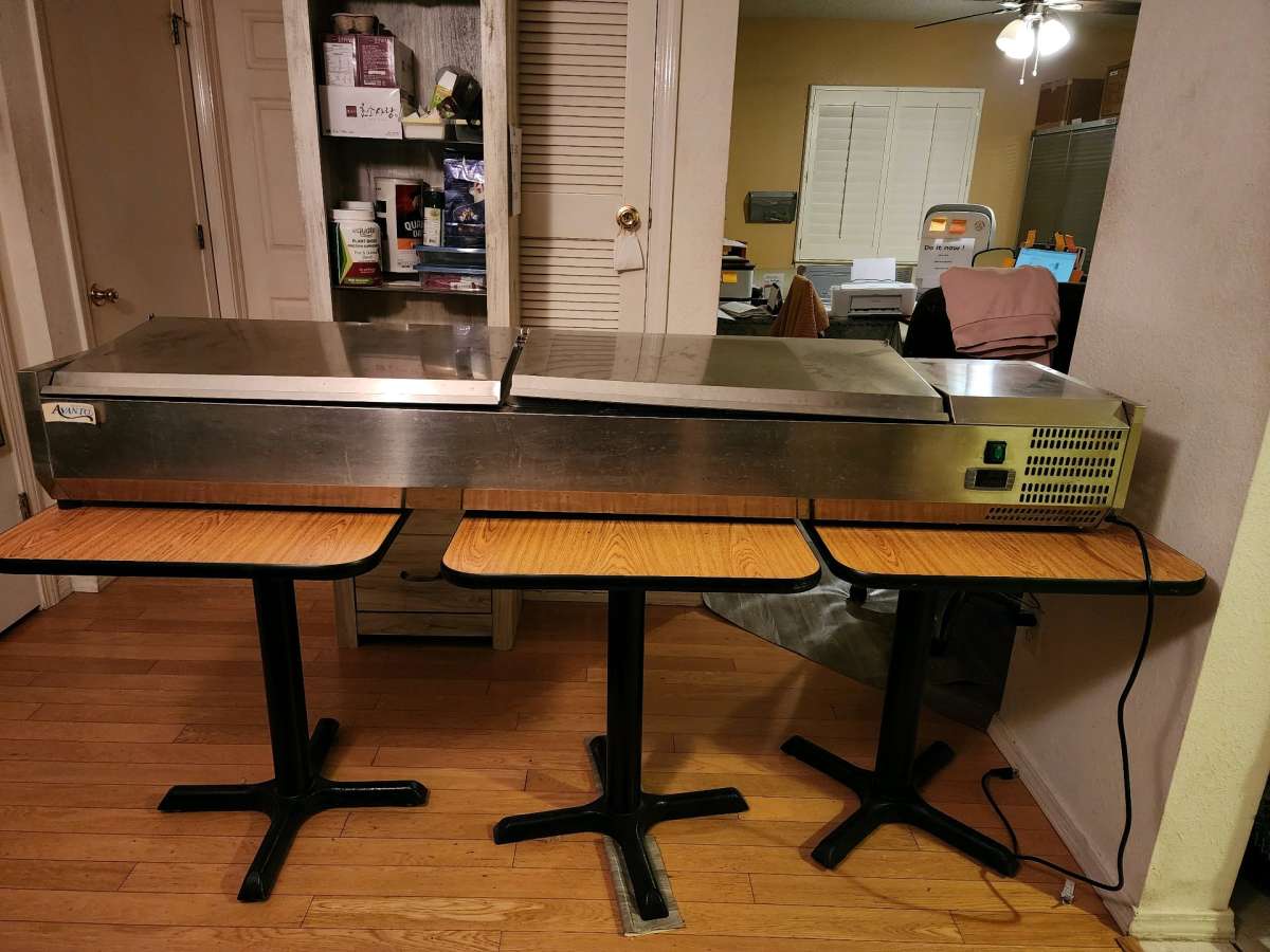 refrigerator and tables for commercial