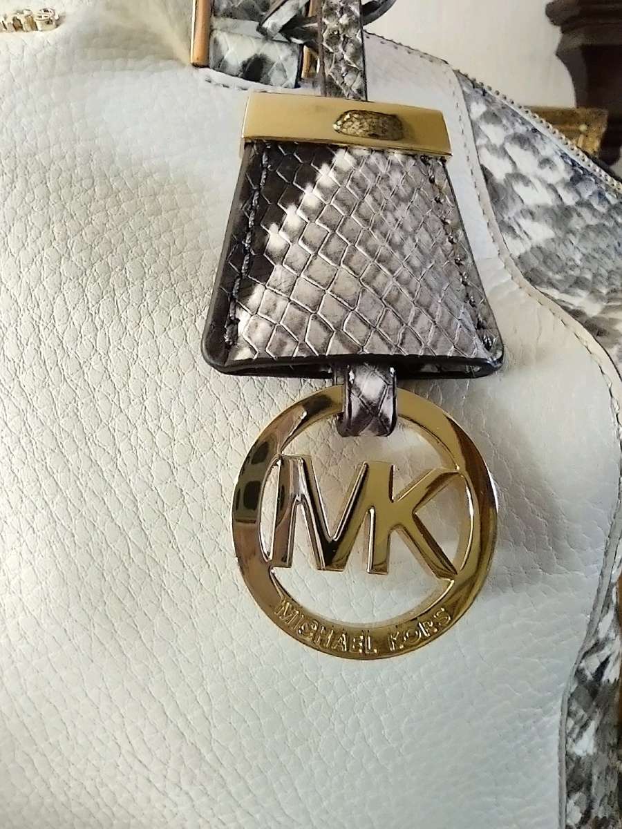 Michael Kors Preowned Dome Satchel White  Python large