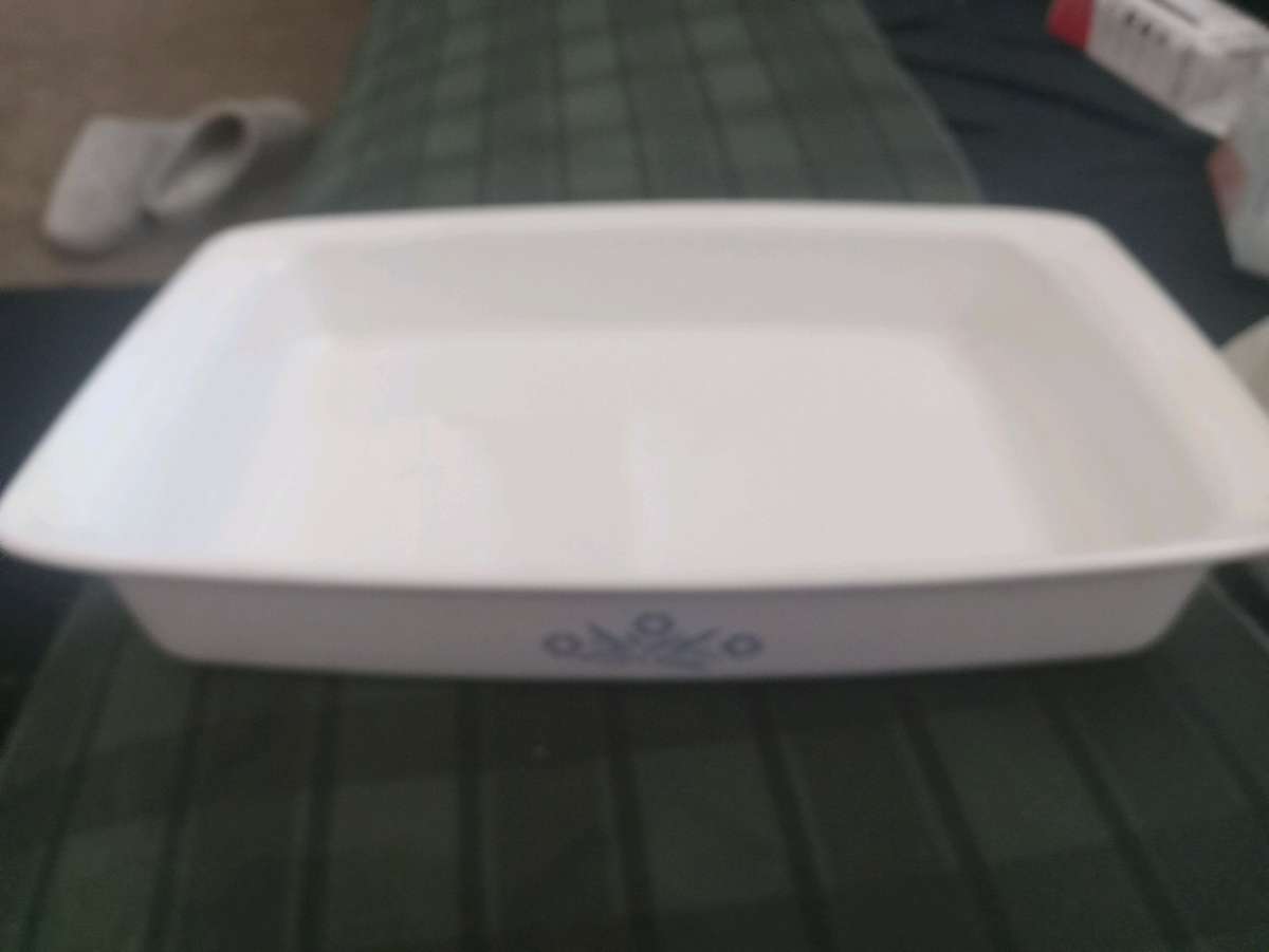 blue flower corningware casserole dish