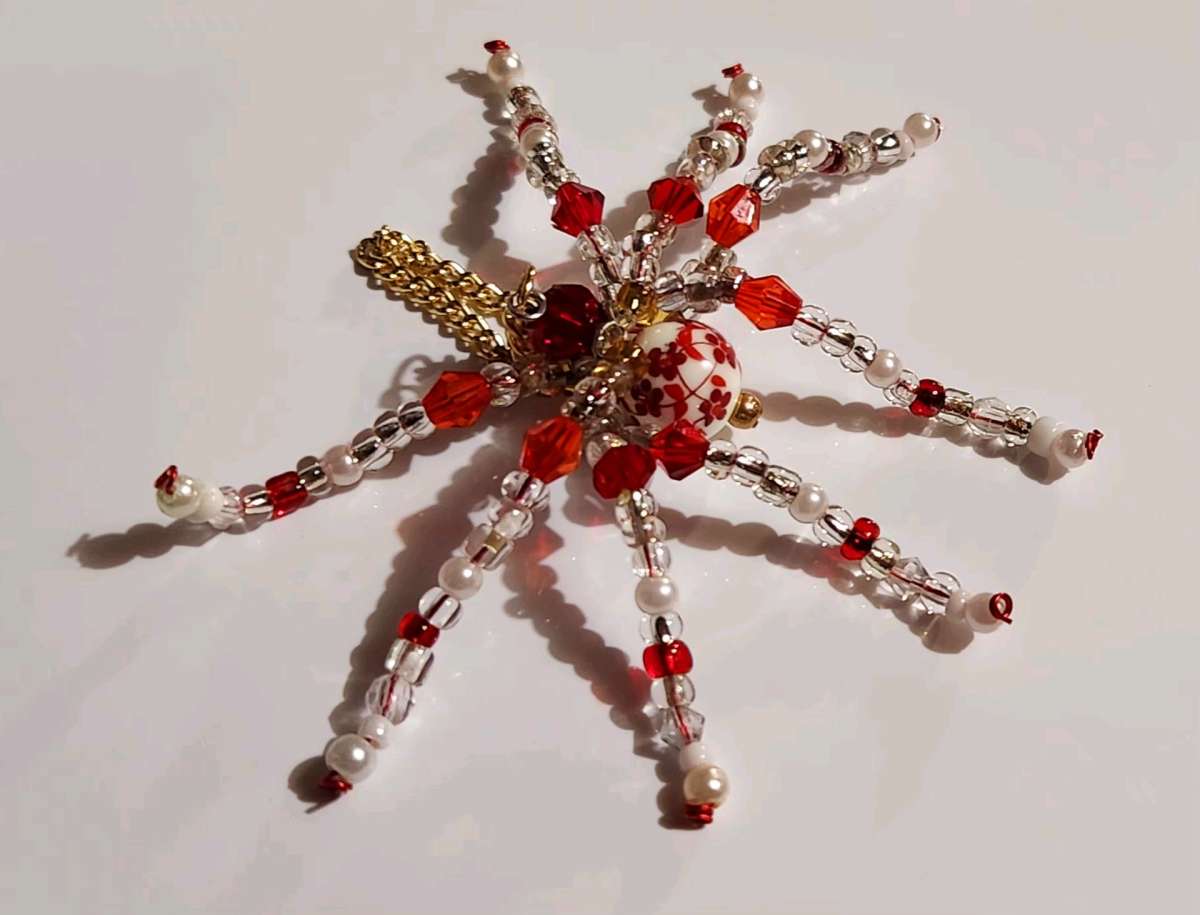 handmade beaded spider Large