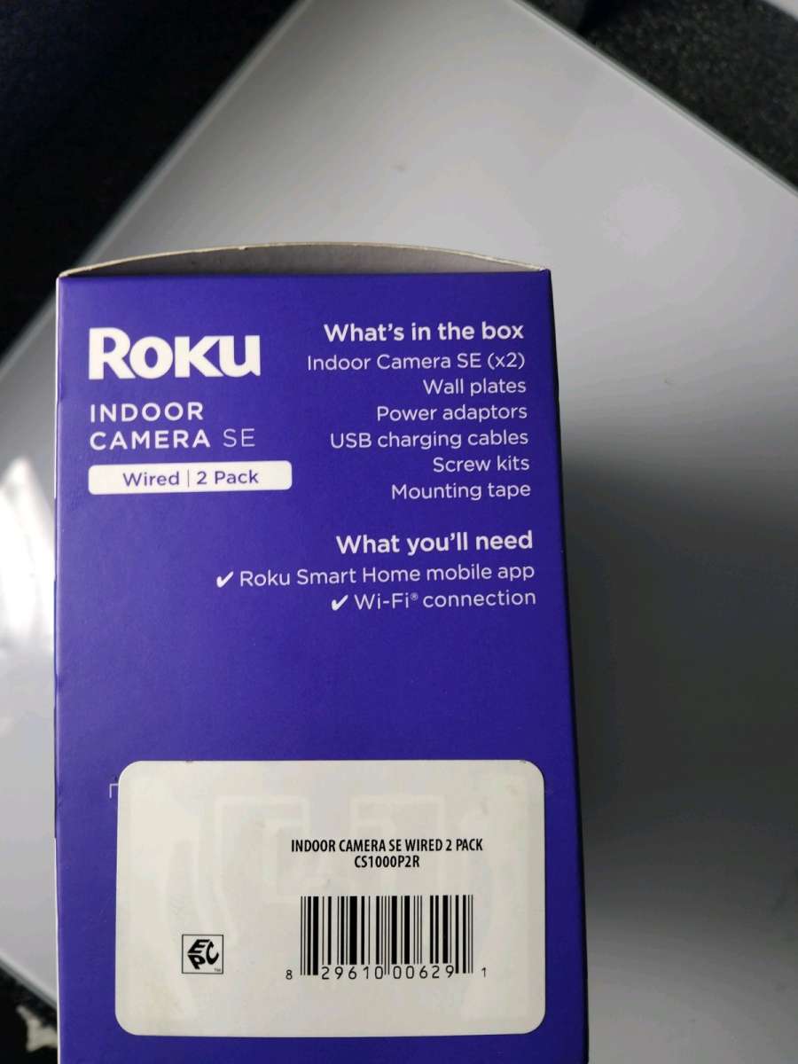 Roku Indoor Camera 2024  Home Security  2Pack  Wired Securit
