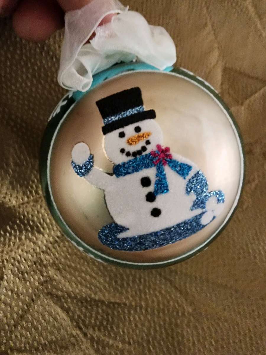 Snowman glass ornament