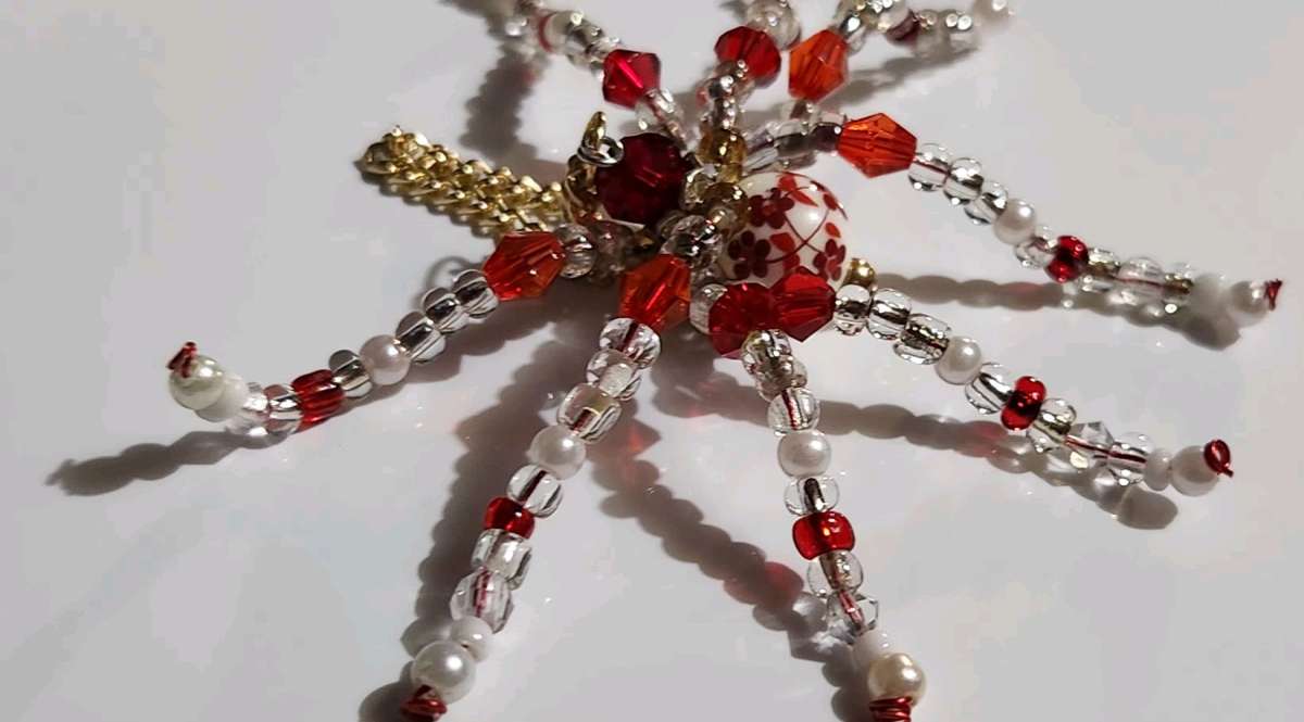 handmade beaded spider Large