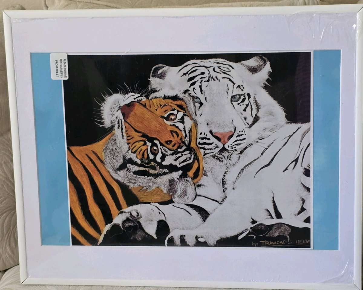 Estoy vendiendo estos cuadros de 2 tigres pacificos que hice