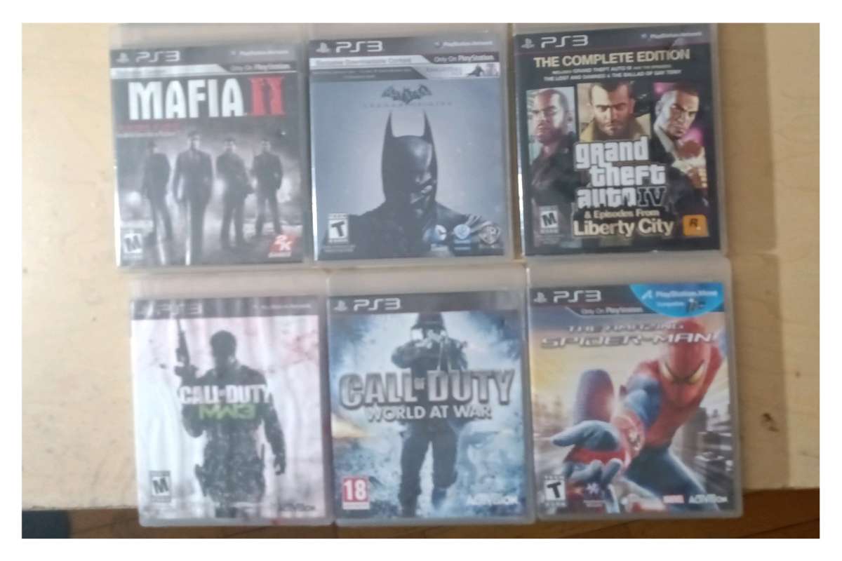 PS3 Console and 6 games