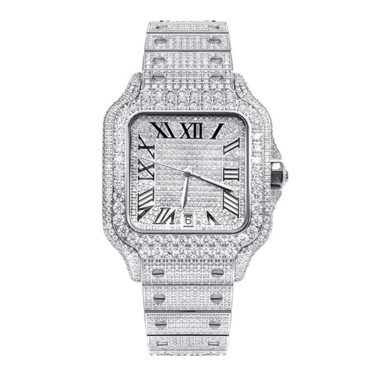 Cartier Galbee Stainless Steel Diamond Watch 24mm