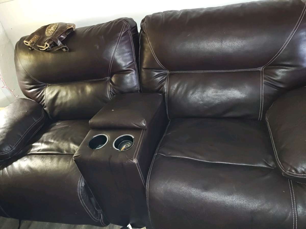 nice like new leather electric reclining couch