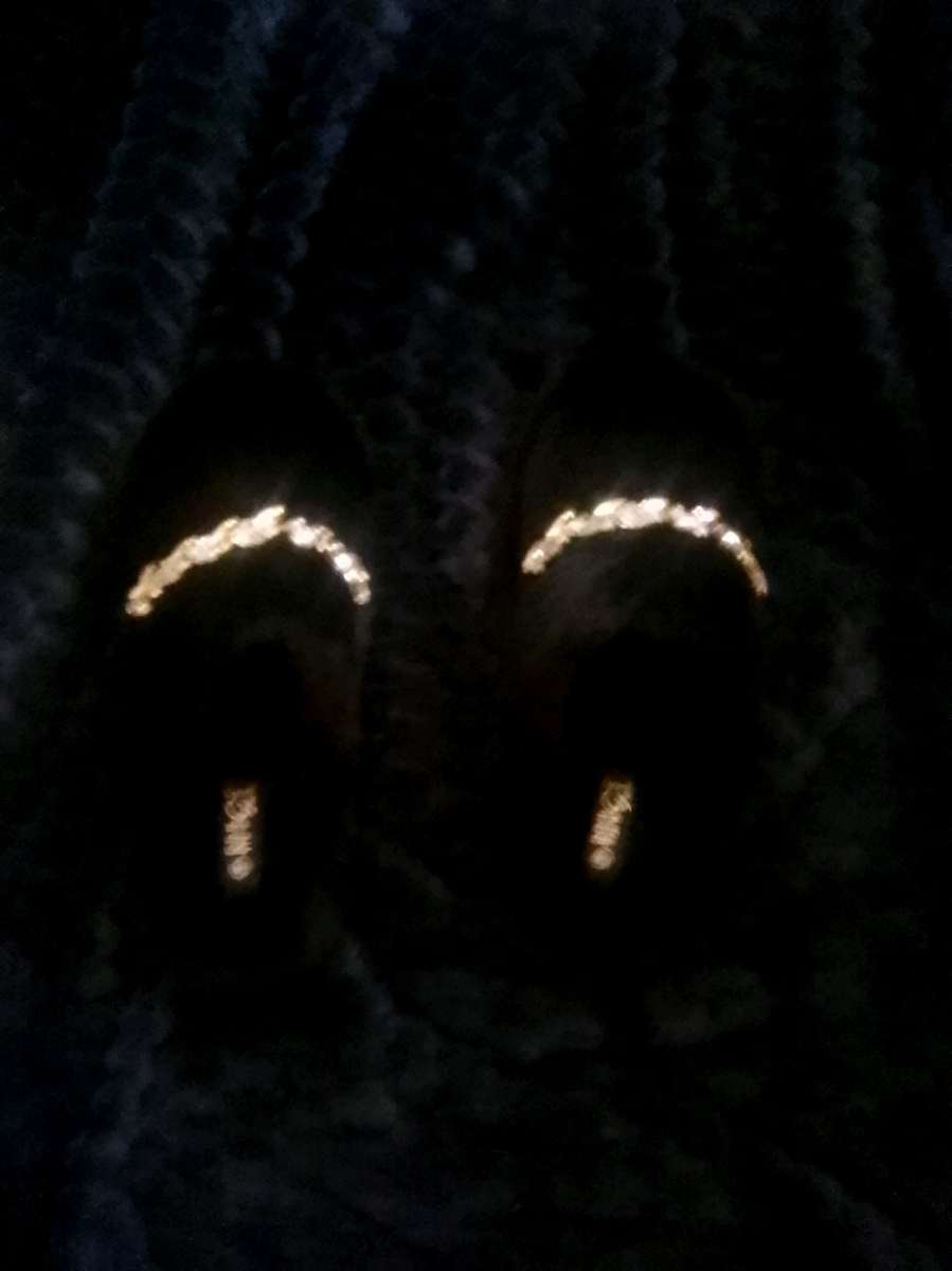 black chain slippers