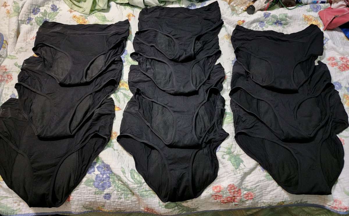 10 pairs Goat Union hirise overnight period briefs black 2XL