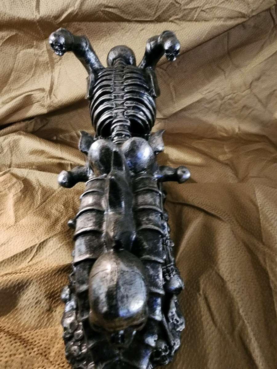 Skeleton biker wine bottle holder