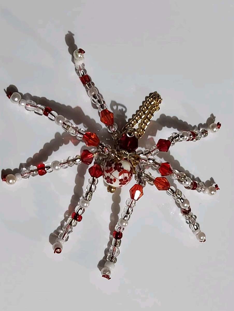 handmade beaded spider Large