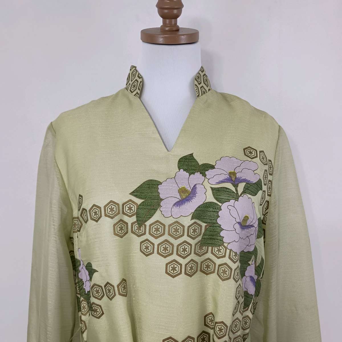 Vintage Alfred Shaheen Womens Green Floral Maxi Dress sz 14