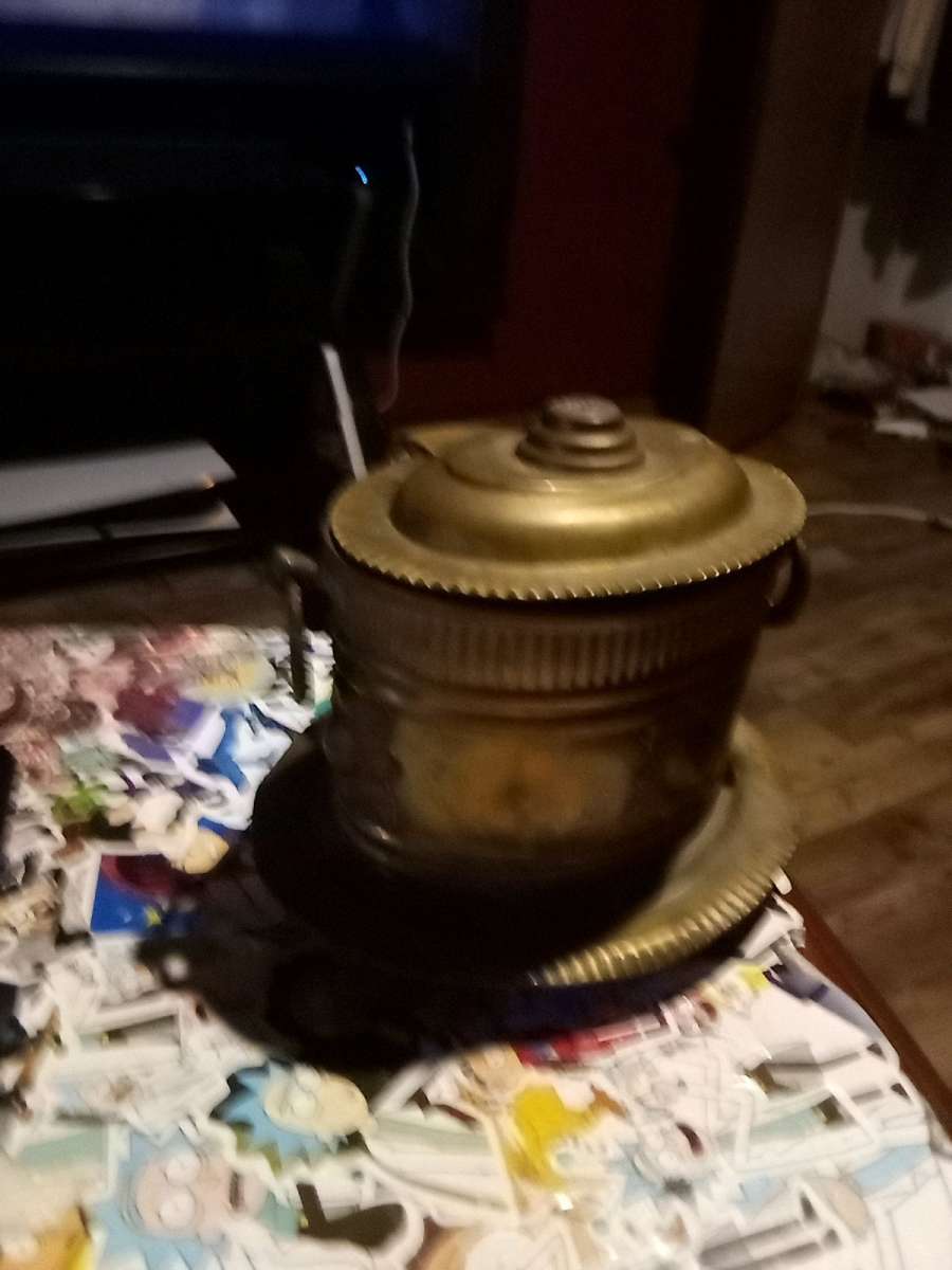 antique brass container
