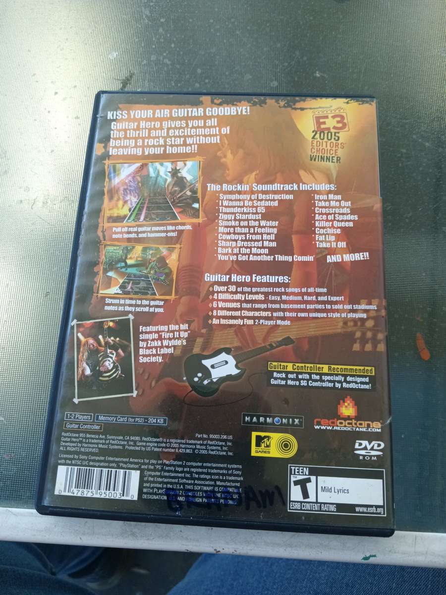 PS2 guitar hero