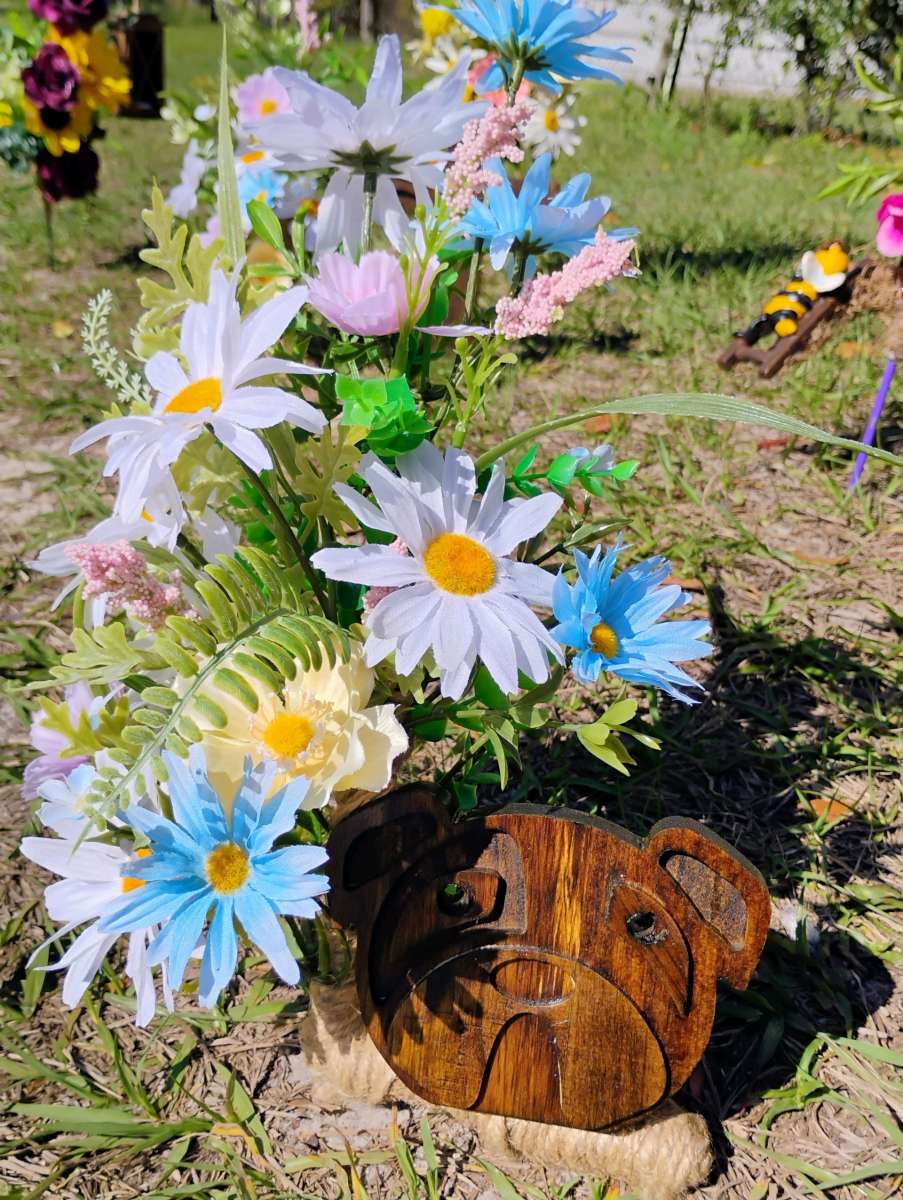 Beautiful graveside flowers