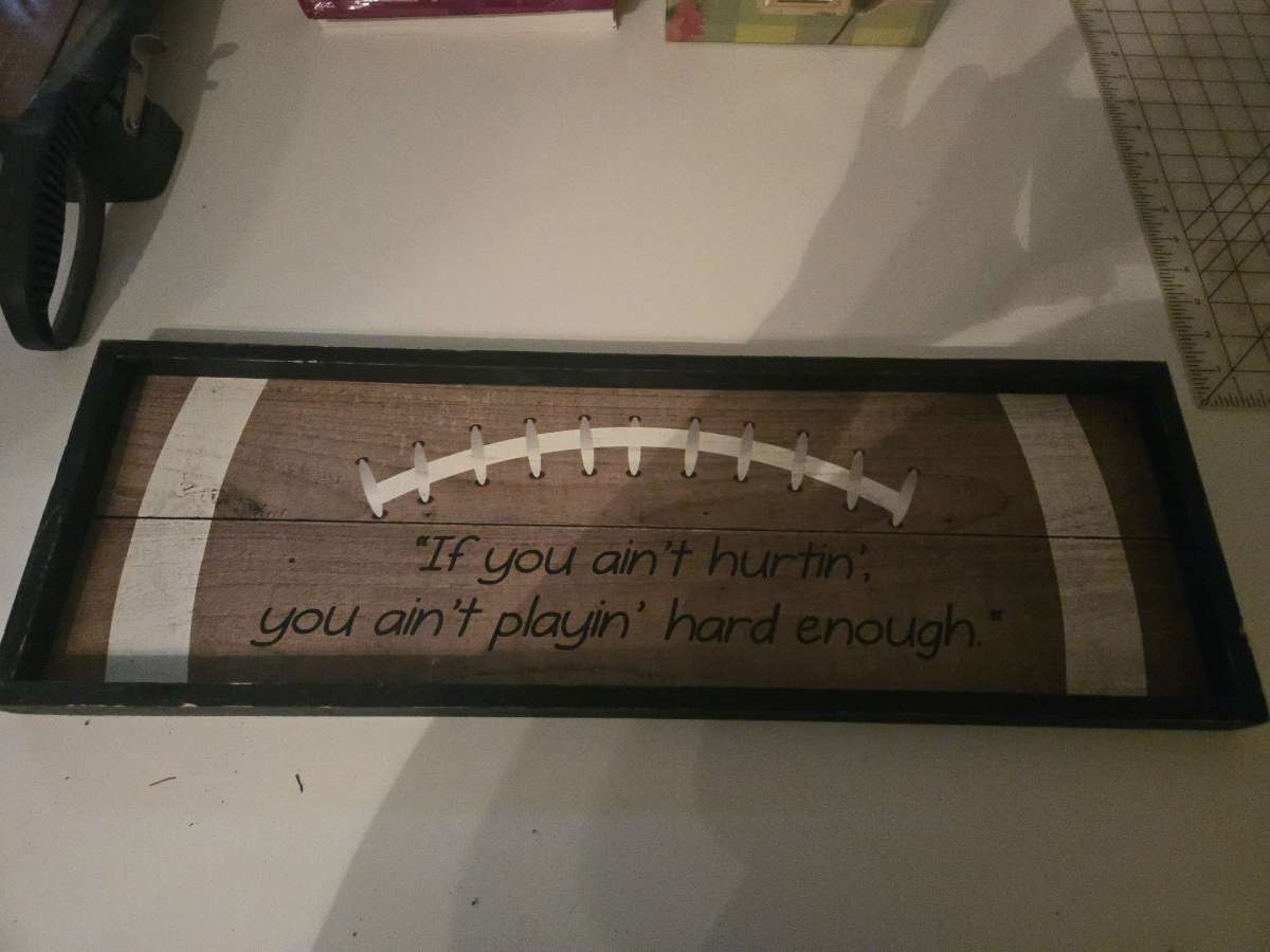 The Spring Shop Wooden Football Sign
