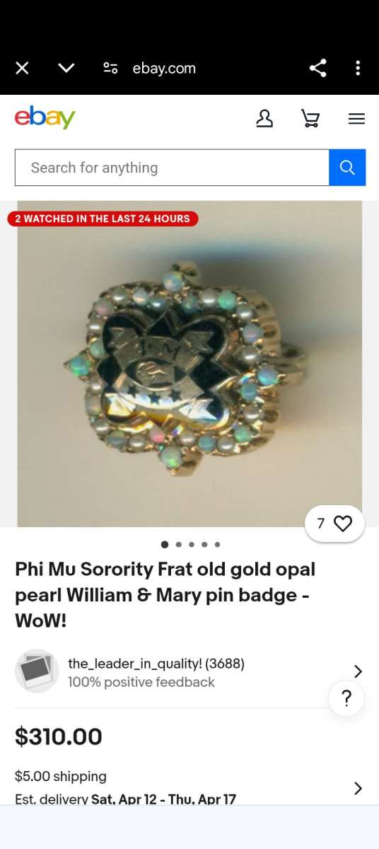 10kt gold Sorority pin