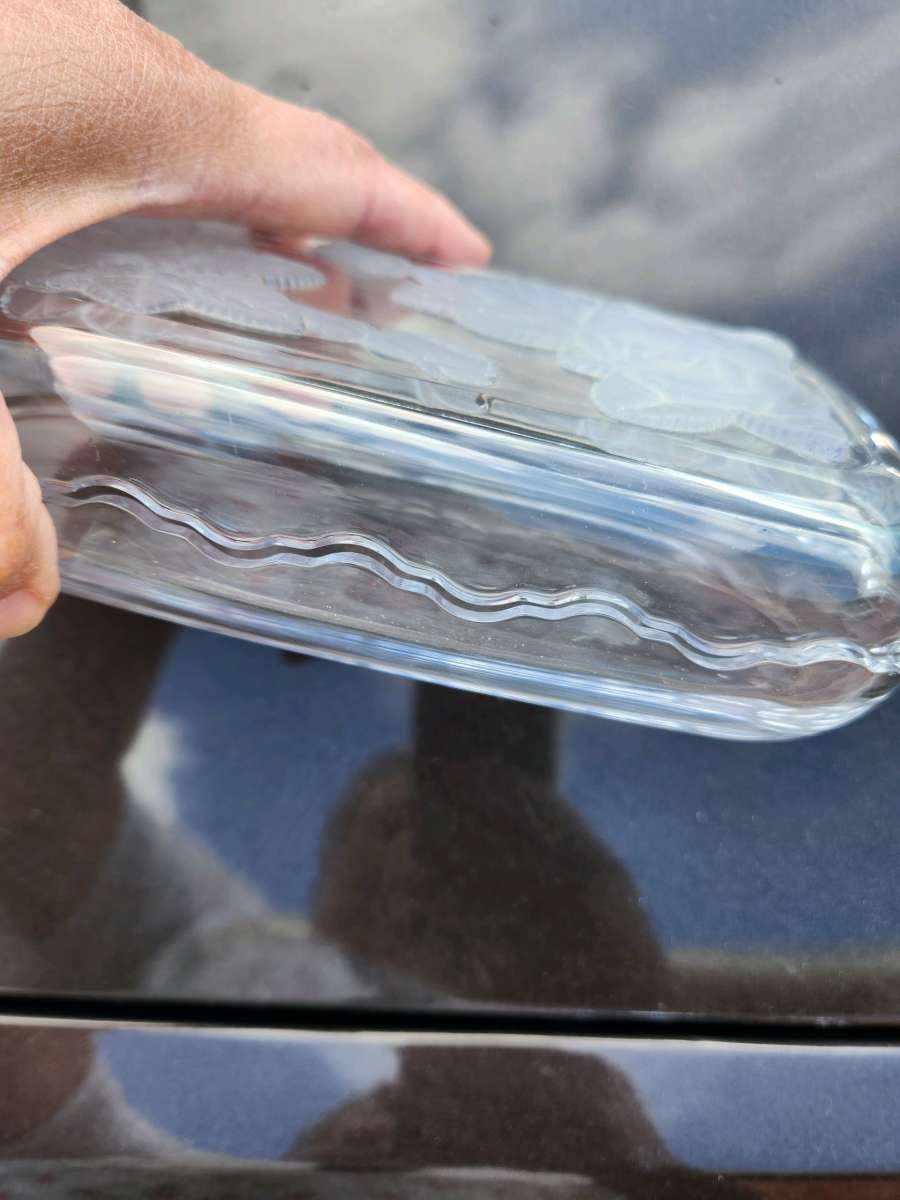 cristal platter and matching candy or dip dish