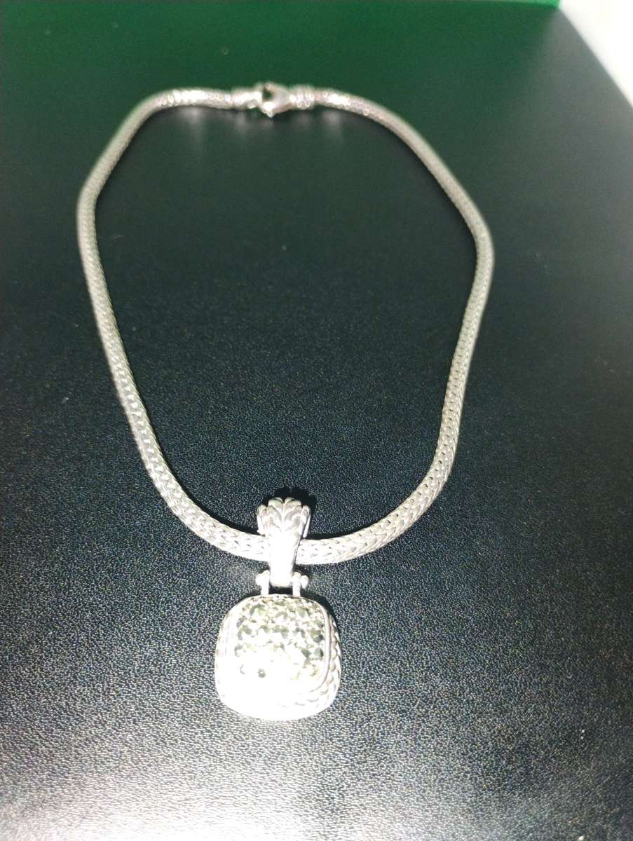 John Hardy Nordstroms silver and diamond pave necklace