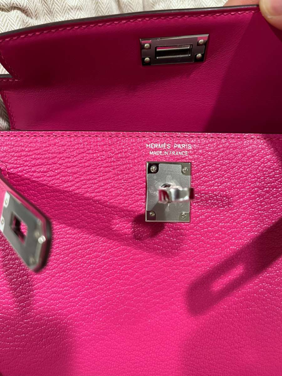 Hermes Mini Kelly 18cm Chevre Pink