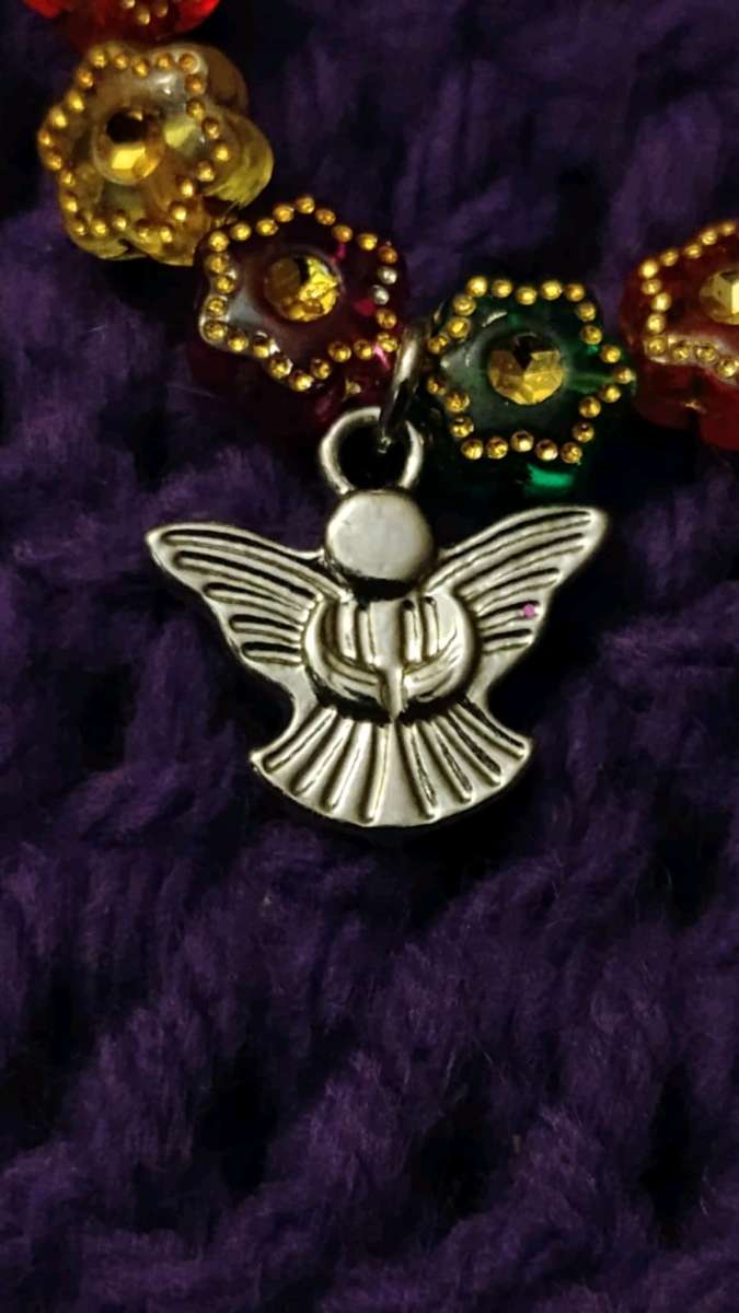Multi color Angel charm beaded bracelet