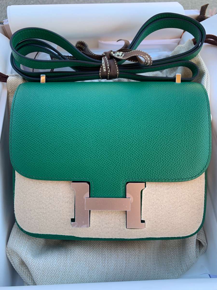 Hermes Constance 18cm Epsom Green