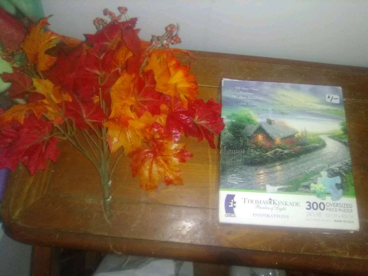 fake flowers and  300pice of puzzle