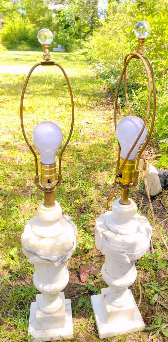 1930s Alabaster Pair of Lamps