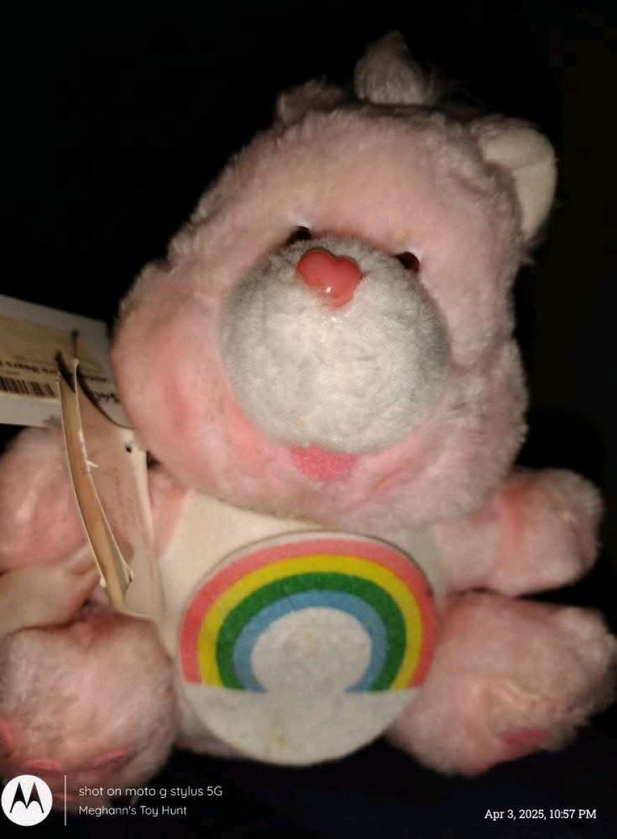 Vtg Care Bears Cheer Bear Plush Coin Bank
