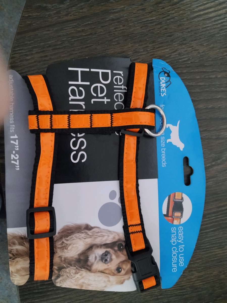 Large Dog Bowl and medium sized reflective harnesses for sal