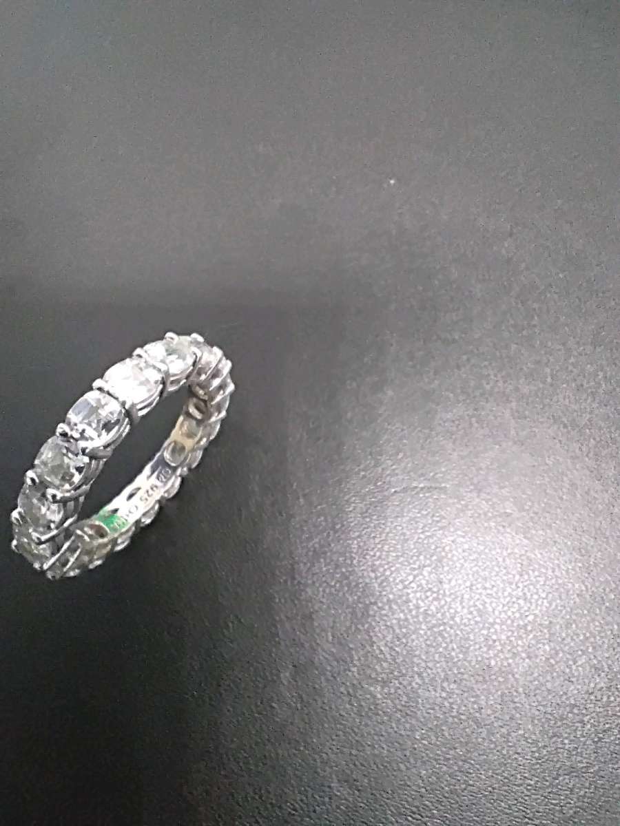 silver eternity diamond ring