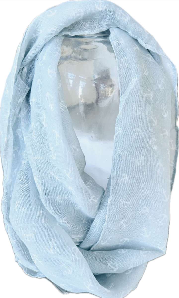 Coastal Elegant Infinity Sheer Scarf Resort  Nautical Anchor