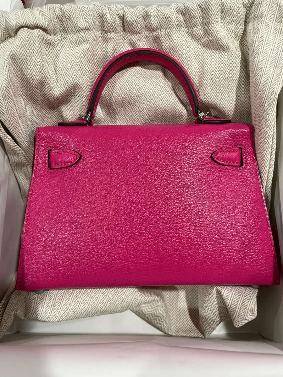 Hermes Mini Kelly 18cm Chevre Pink