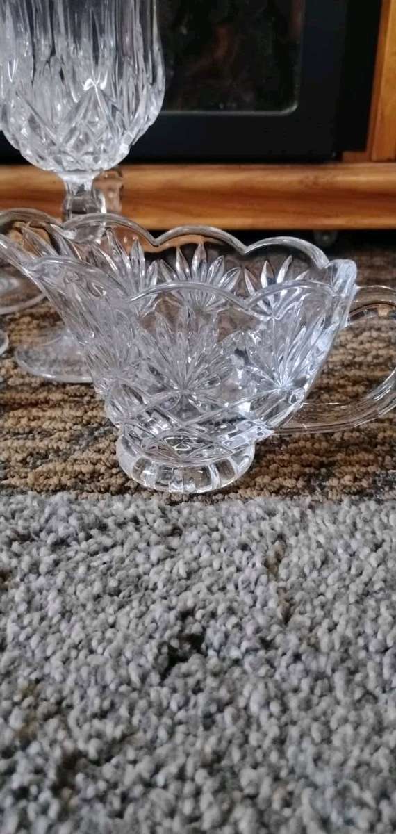 Vintage crystal glasses sugar bowl  toothpick holder