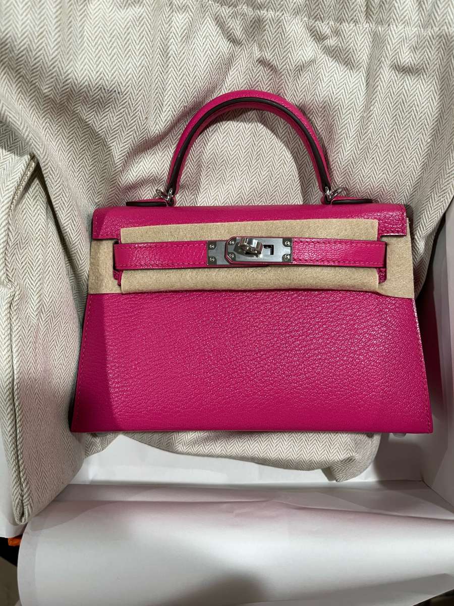 Hermes Mini Kelly 18cm Chevre Pink