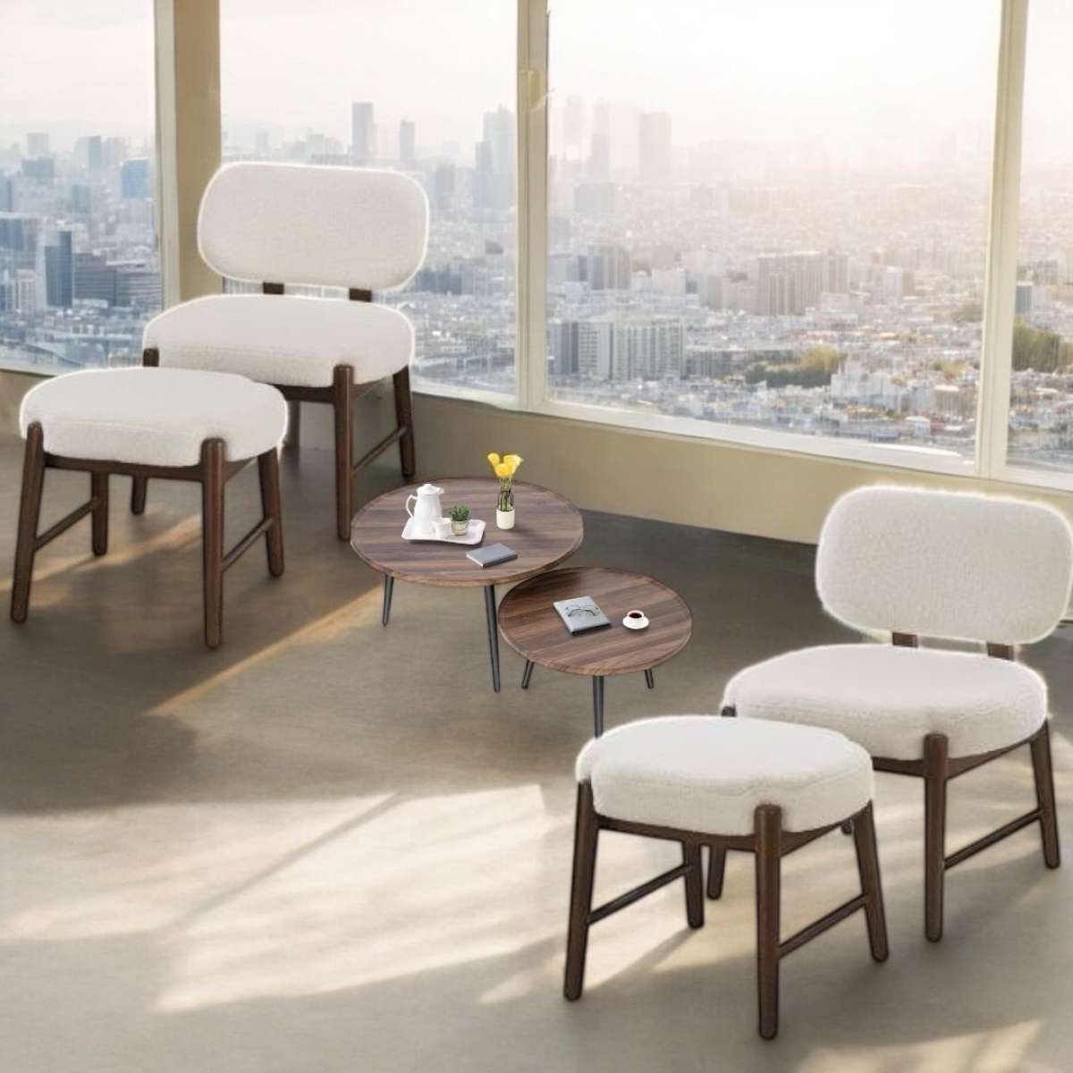 Brand New Never open box Wooden chairs Comfortable round